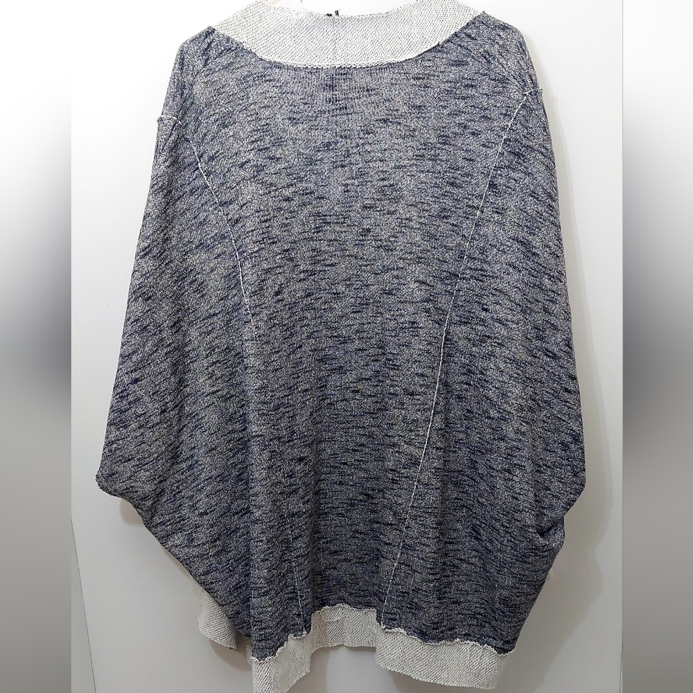 Soft Surroundings Women's Size Large Extra Cardigan Sweater Gray White Lagenlook - Picture 6 of 8